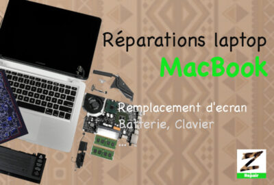 Réparation laptop macbook, remplacement écran, batterie, clavier, ..